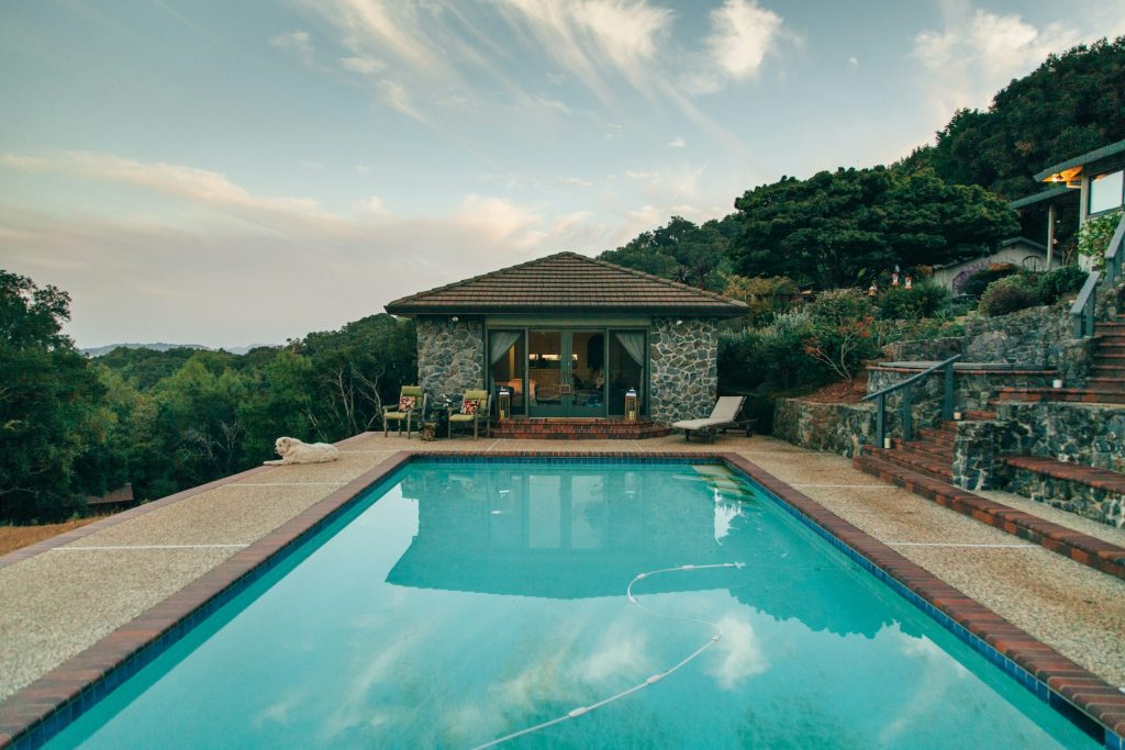 Stone house with a swimming pool